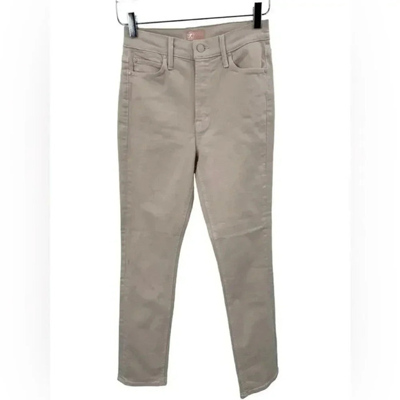 NEW MOTHER The Dazzler Hover High Rise Straight Jeans in Pale Peach Size 25 B495 - Picture 4 of 6